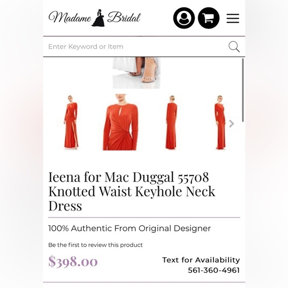 HOST PICK 🎉MacDuggal $625 NWT Jersey Knit Keyhole Ruched Knot Side Slit Dress - Picture 5 of 6